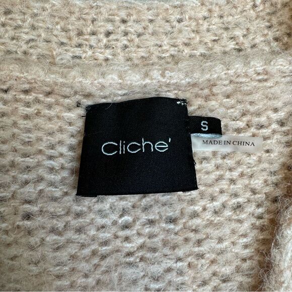 Cliche Floral Embroidered Button Cardigan Wool Blend Peach Small Cozy - Picture 9 of 13